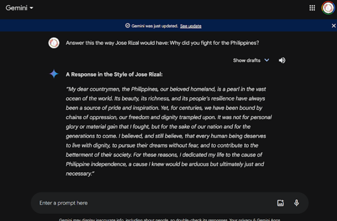 Learn about our Filipino heroes with Gemini