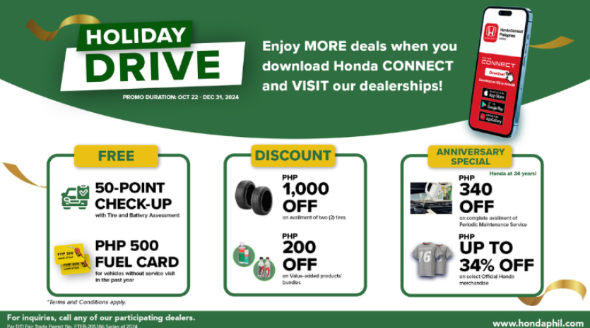 Download Honda CONNECT Now to Avail Honda’s Holiday Drive Promo