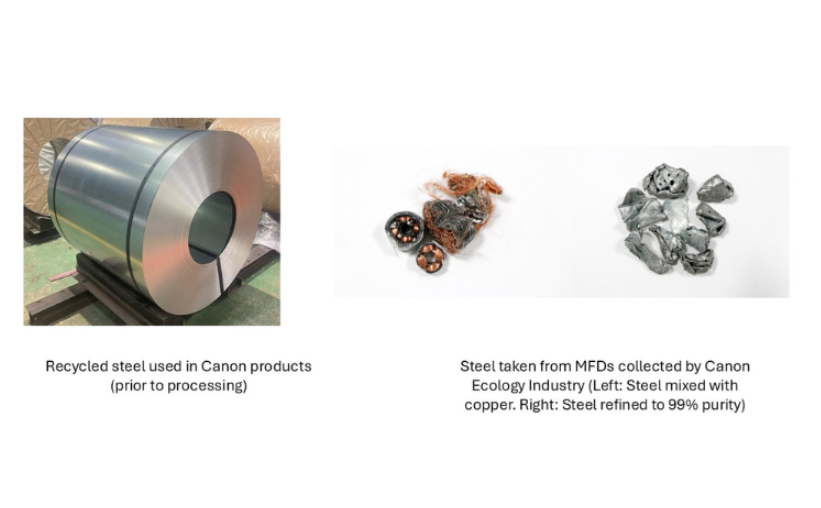 Canon begins using scrap-recycled steel in printing products and supplying steel scrap