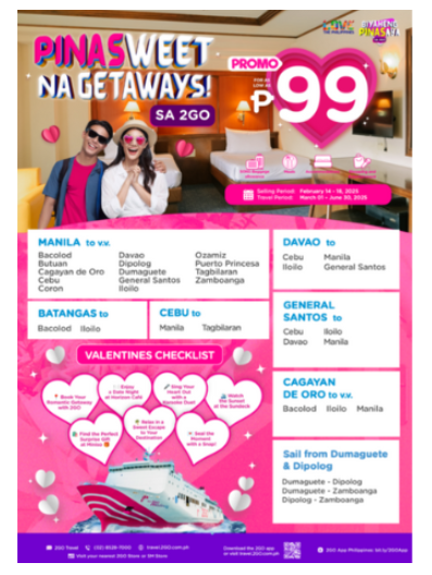 Celebrate Love and Adventure with 2GO Travel’s ₱99 SEA SALE!